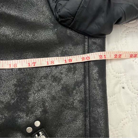 Armani Exchange AX Men’s Black Moto Jacket Faux Sherpa Lined Size M - Picture 6 of 16